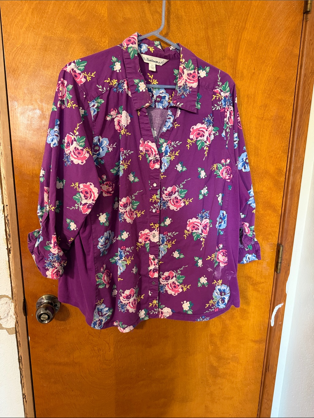 Tantrums Purple Floral Button-Front Shirt